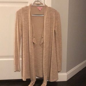 Lilly Pulitzer size XS beige sweater with fringe